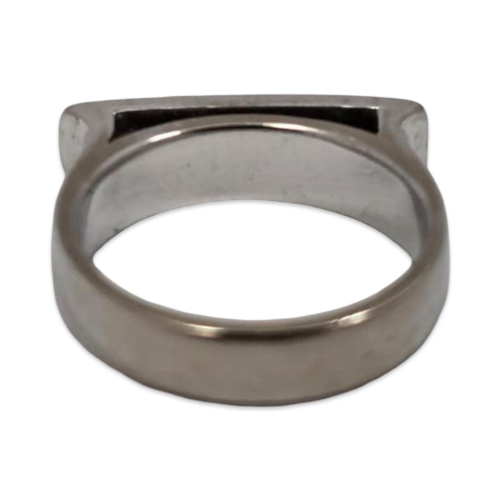 Anello Modernista a Bar in oro bianco 18 carati con diamante da 0,75 carati in vendita 1