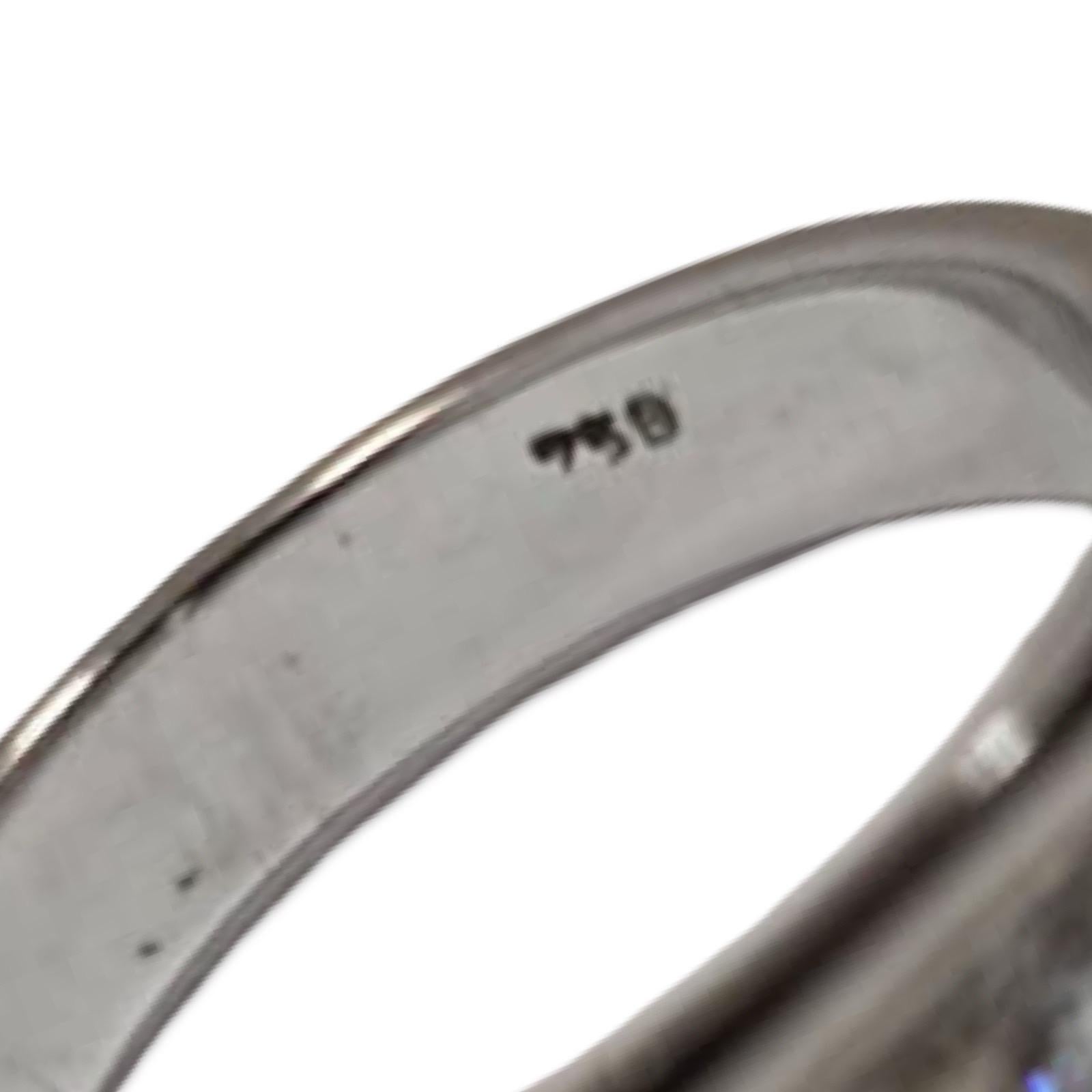 Anello Modernista a Bar in oro bianco 18 carati con diamante da 0,75 carati in vendita 3