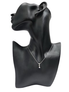 Modernist 18K White Gold Pendant with Trillion, Princess & Pear Diamonds