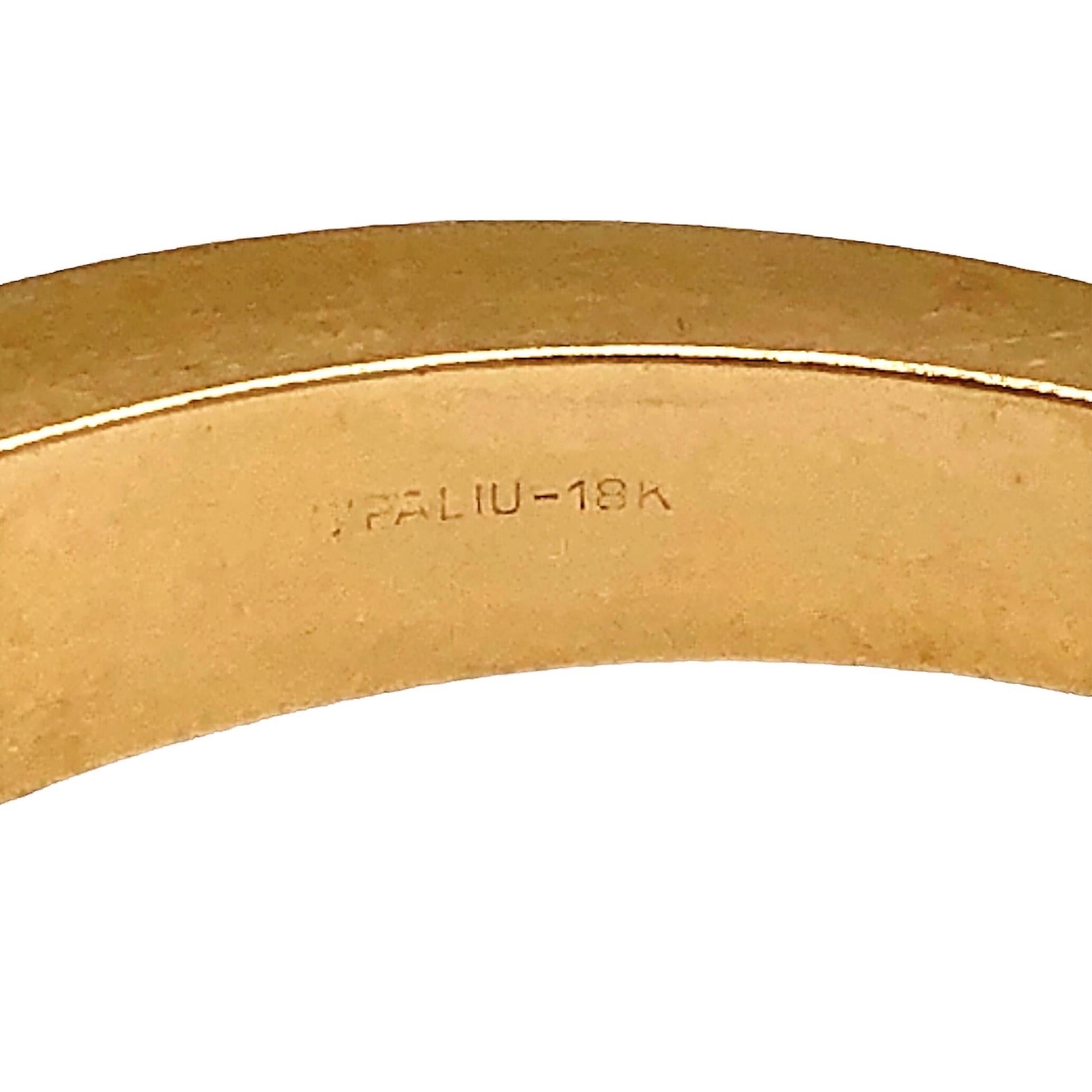 Modernist 18k Yellow Gold and Malachite Bangle Bracelet by Designer S'Paliu 2