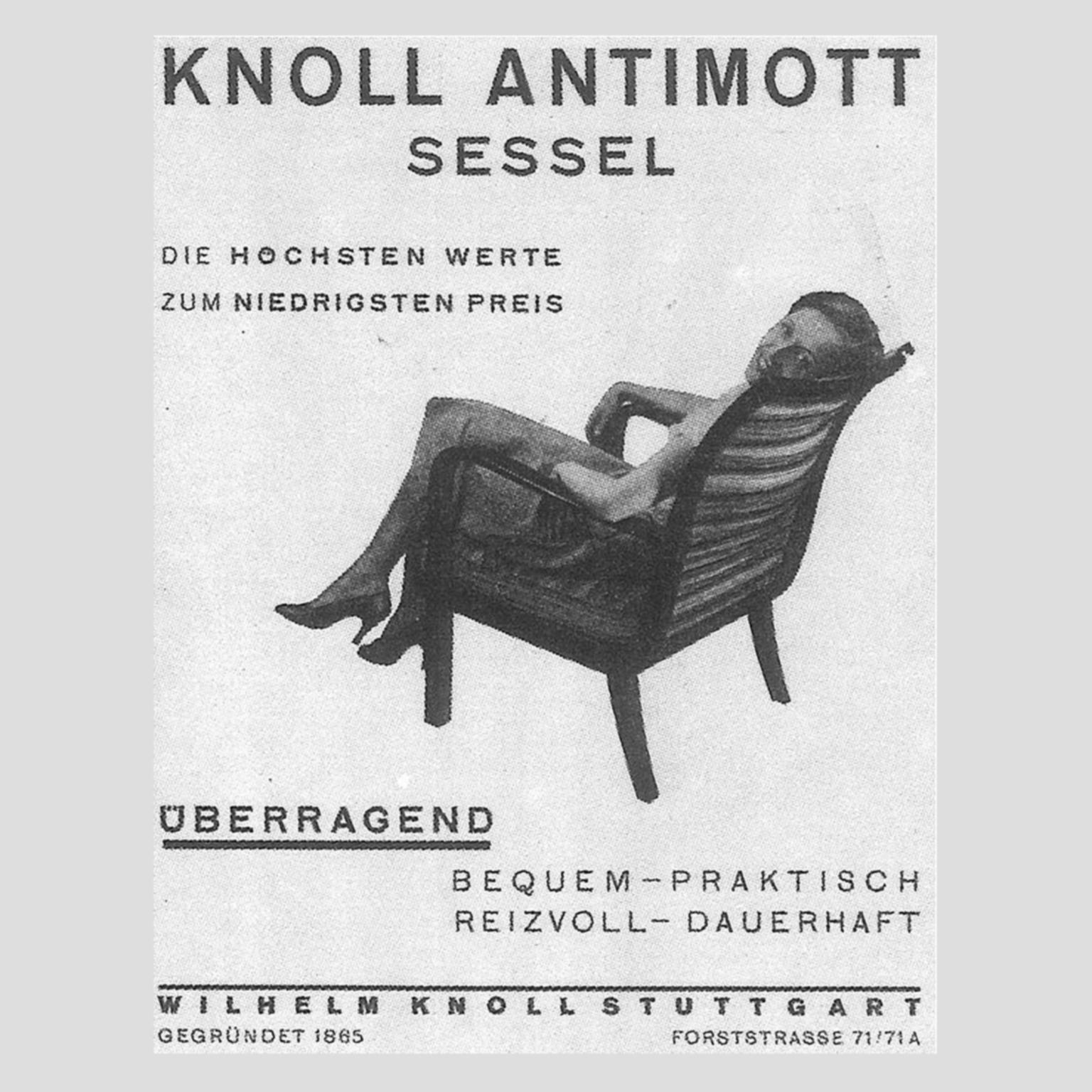 Modernist 1920s Lounge Chair Designed by Wilhelm Knoll for Knoll Antimott 4