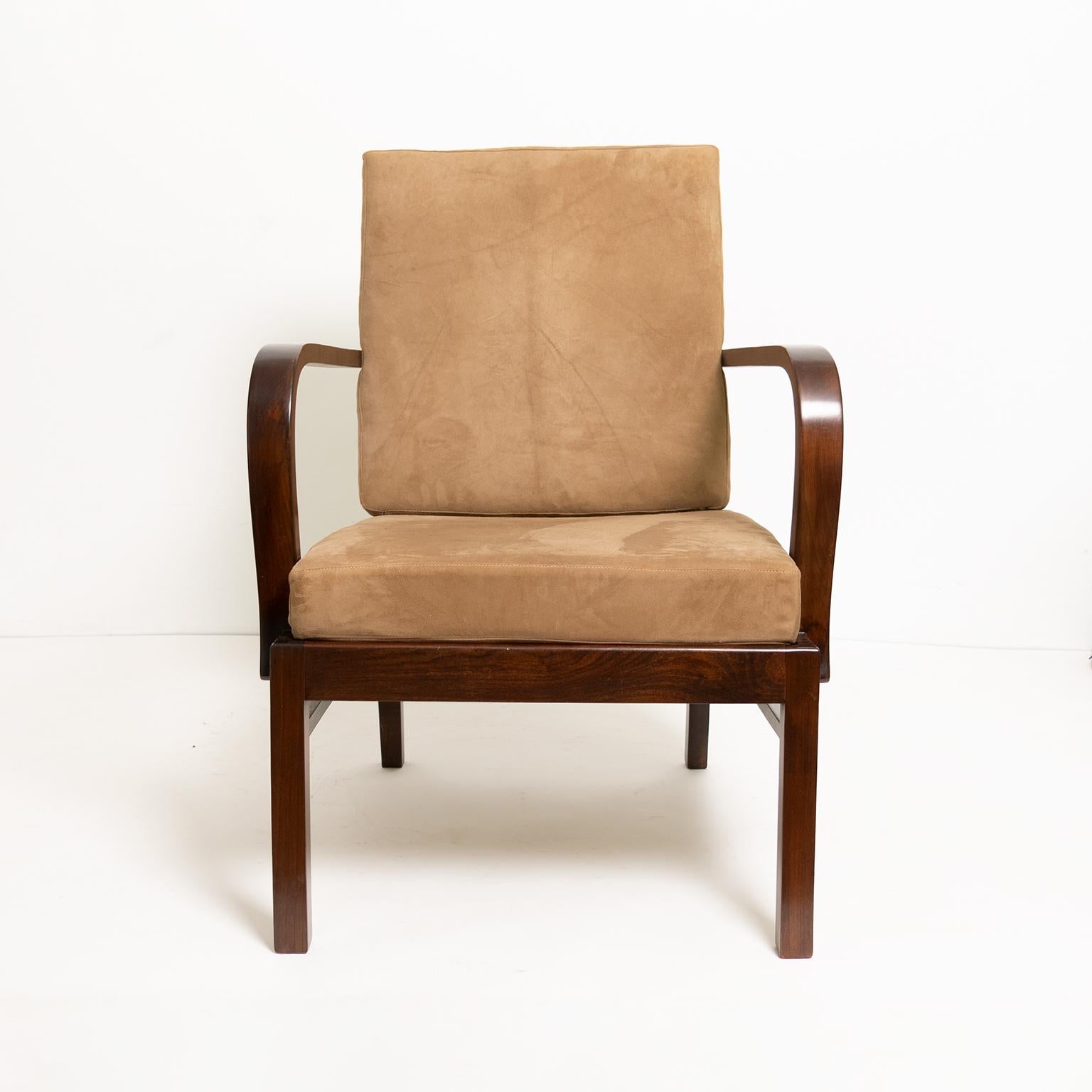 Modernist 1920s Lounge Chair Designed by Wilhelm Knoll for Knoll Antimott In Good Condition In New York, NY