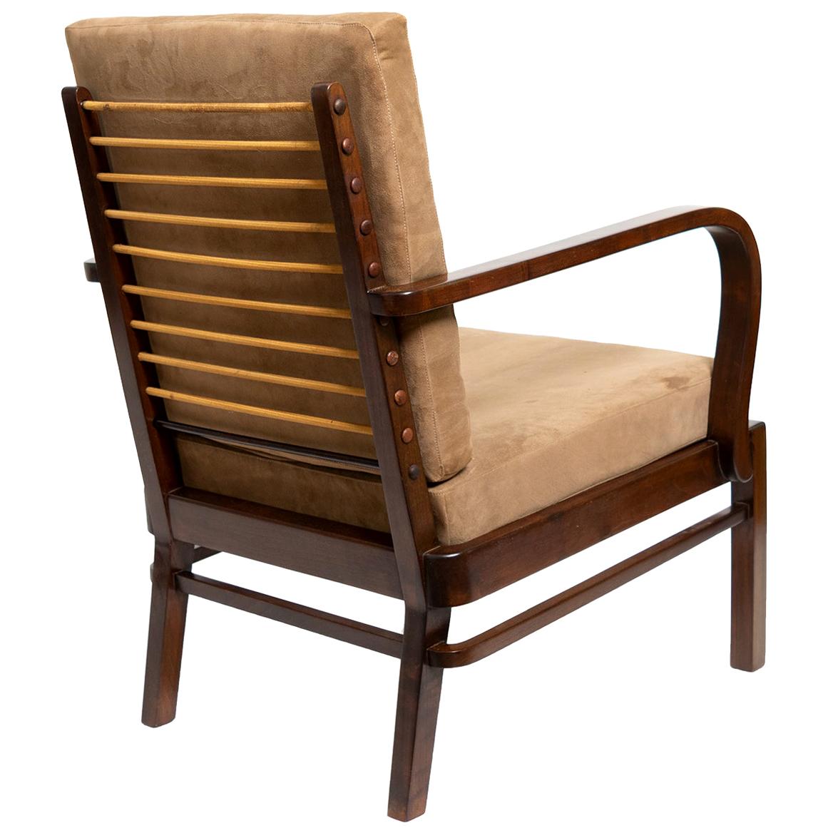 Modernist 1920s Lounge Chair Designed by Wilhelm Knoll for Knoll Antimott