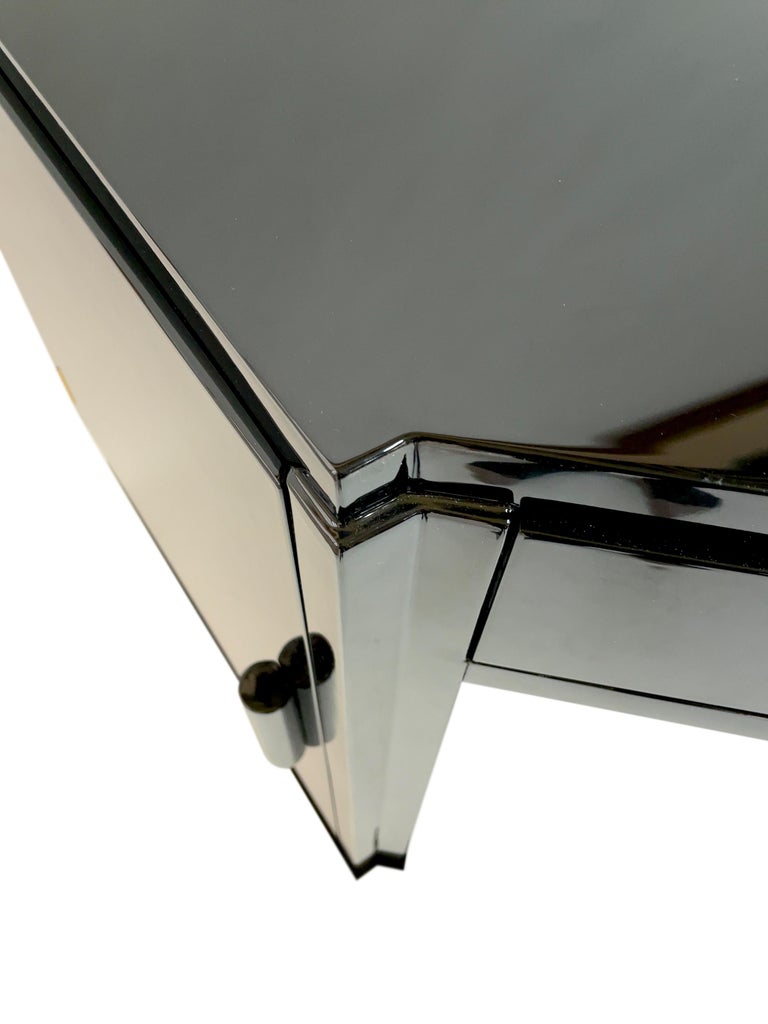 Modernist 1930s French Art Deco Office Desk in Black Lacquer with ...