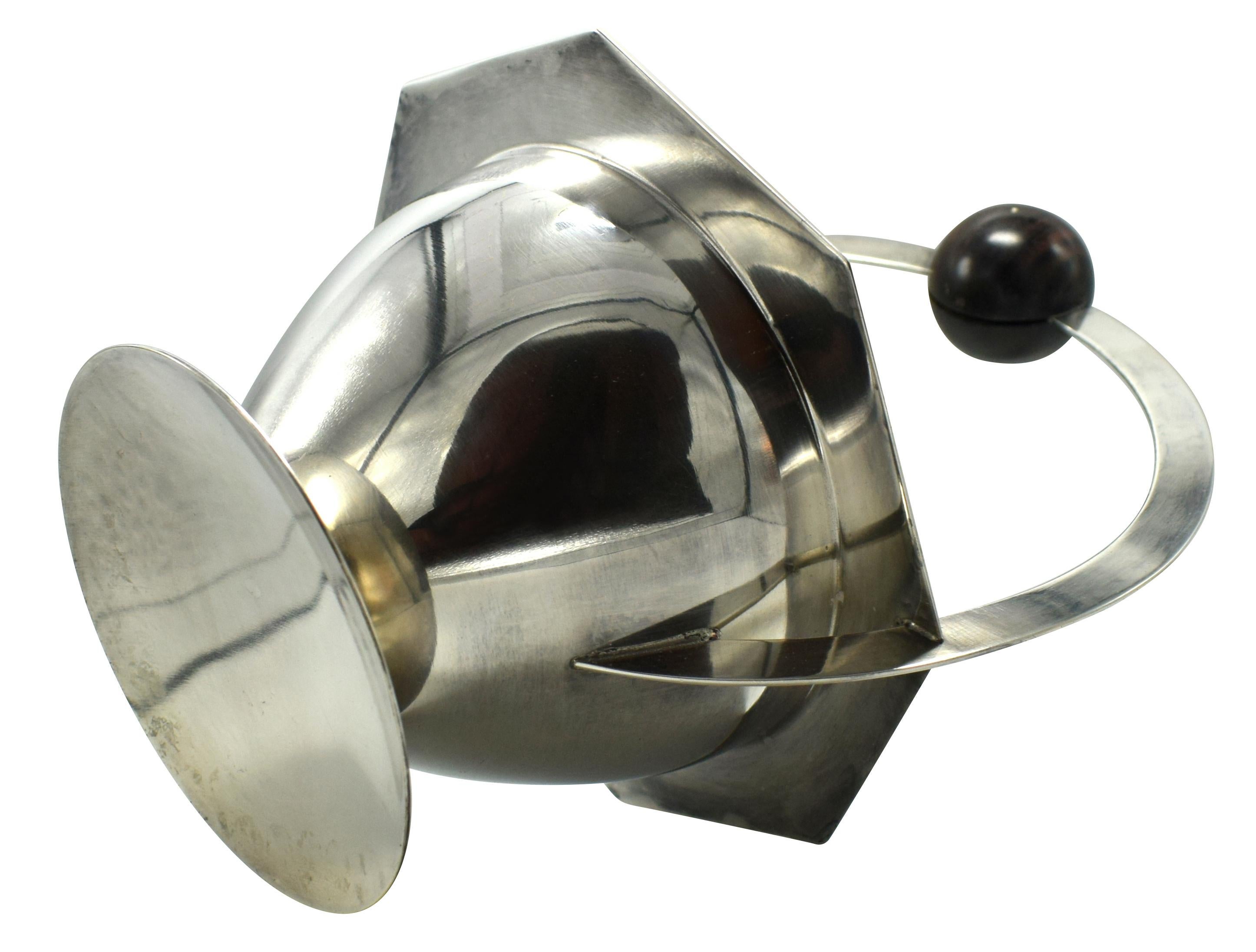 20th Century Modernist 1930s French Silver Plated Coupe For Sale