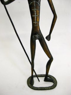 Modernist 1950's Achilles God Patinated Bronze Sculpture Made in Italy Weinberg