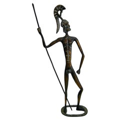 Modernist 1950's Achilles God Patinated Bronze Sculpture Made in Italy Weinberg