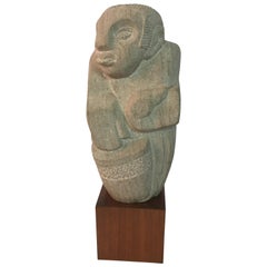 Modernist 1950s Limestone Shona Musician Sculpture