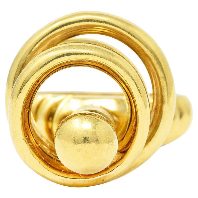 Mod Kinetic Ring Gold with Diamonds at 1stDibs