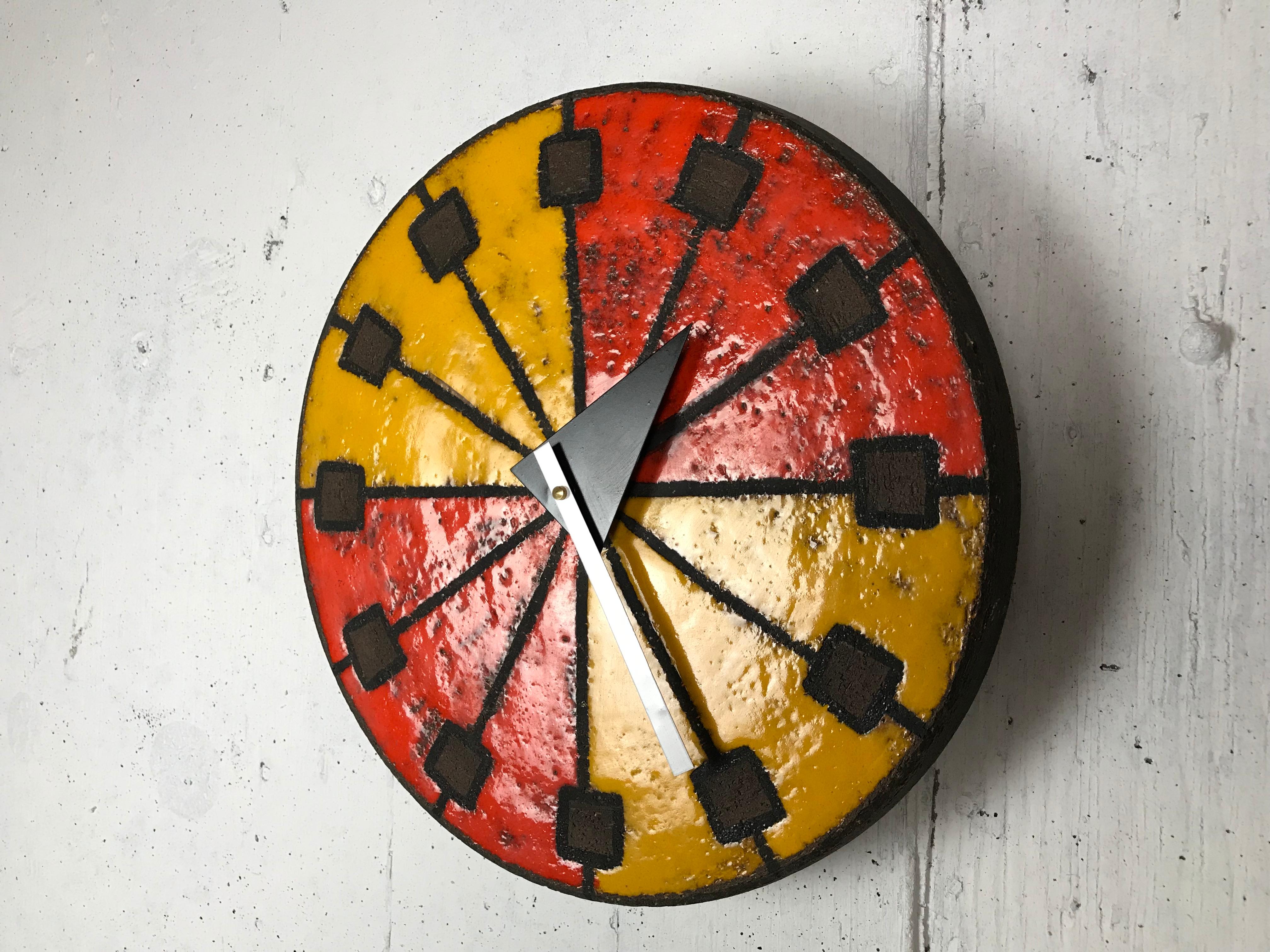 Modernist 1960s Italian Ceramic Wall Clock by Bitossi & George Nelson 4