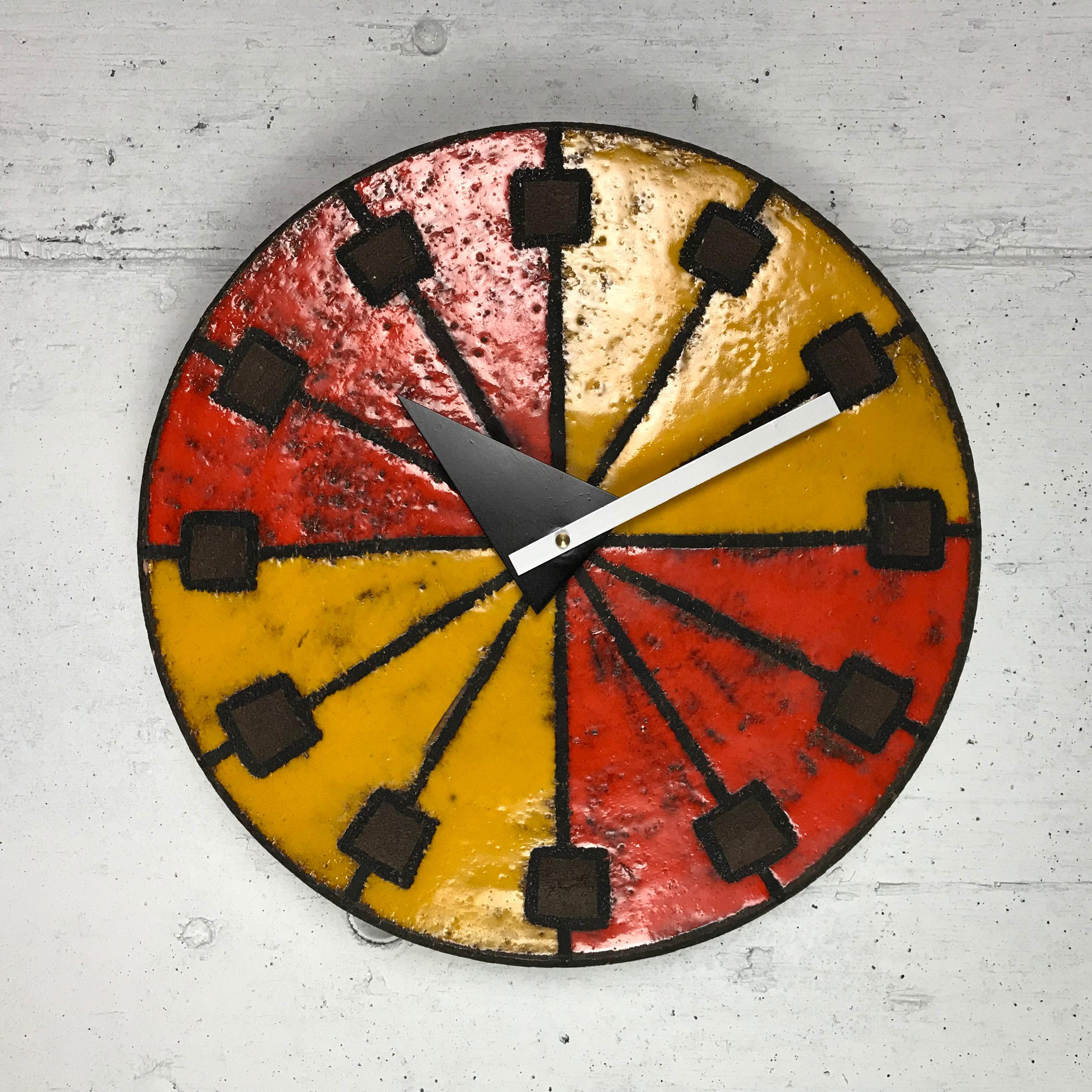 Modernist 1960s Italian Ceramic Wall Clock by Bitossi & George Nelson 5