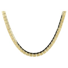 Modernist 1960s Vintage 14k Gold Florentine Link Necklace