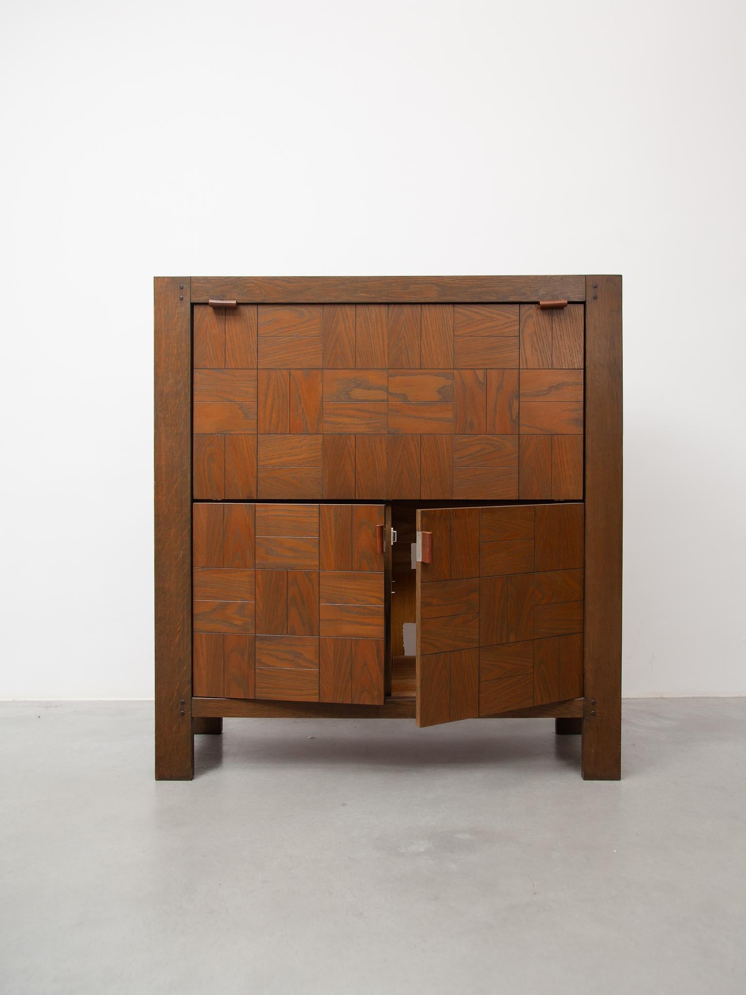 Modernist 1970s Bar High Sideboard designed by Frans Defour, Belgium In Good Condition For Sale In Antwerp, BE