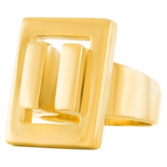 Modernist 1970s Sculptural Gold Ring