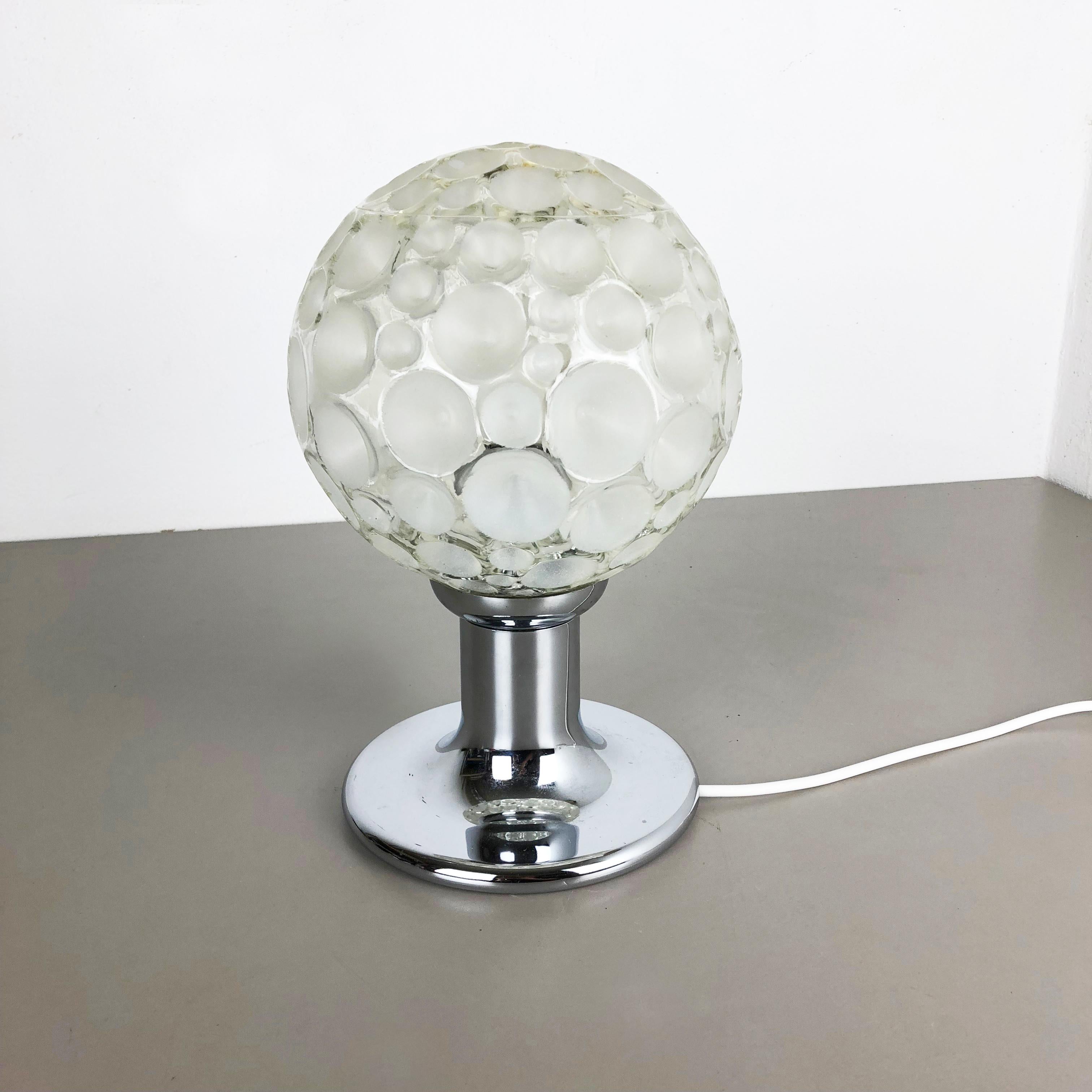 
Article:

Sputnik table light


Producer:

Honsel Lights, Germany attrib.


Origin:

Germany



Age:

1970s



This 1970s table light was made by Honsel Lights attrib. in Germany. The light is made of solid metal in chrome