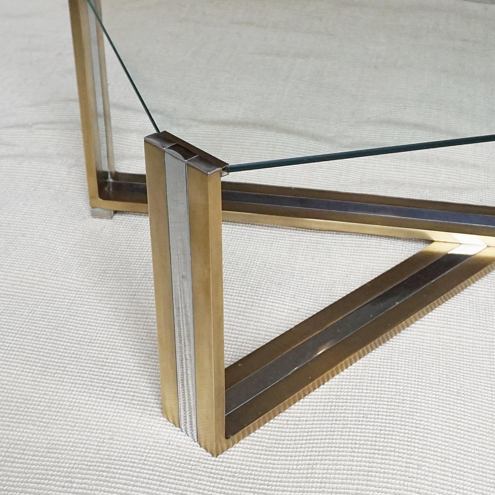 Italian Modernist 1970's X-Frame Coffee Table by Romeo Rega (1925-1981)