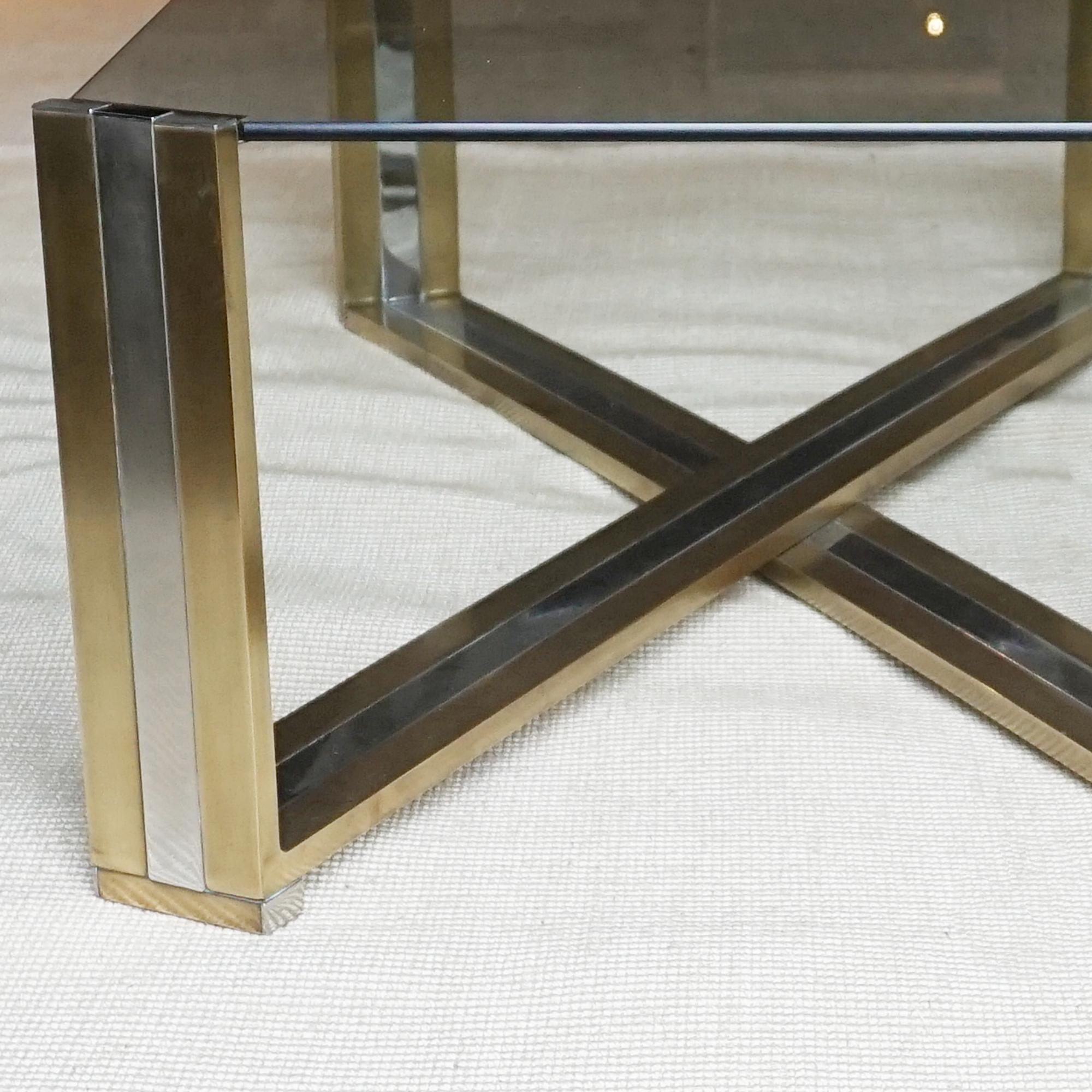 Late 20th Century Modernist 1970's X-Frame Coffee Table by Romeo Rega (1925-1981)