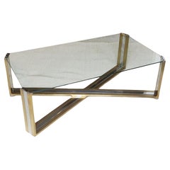 Modernist 1970's X-Frame Coffee Table by Romeo Rega (1925-1981)