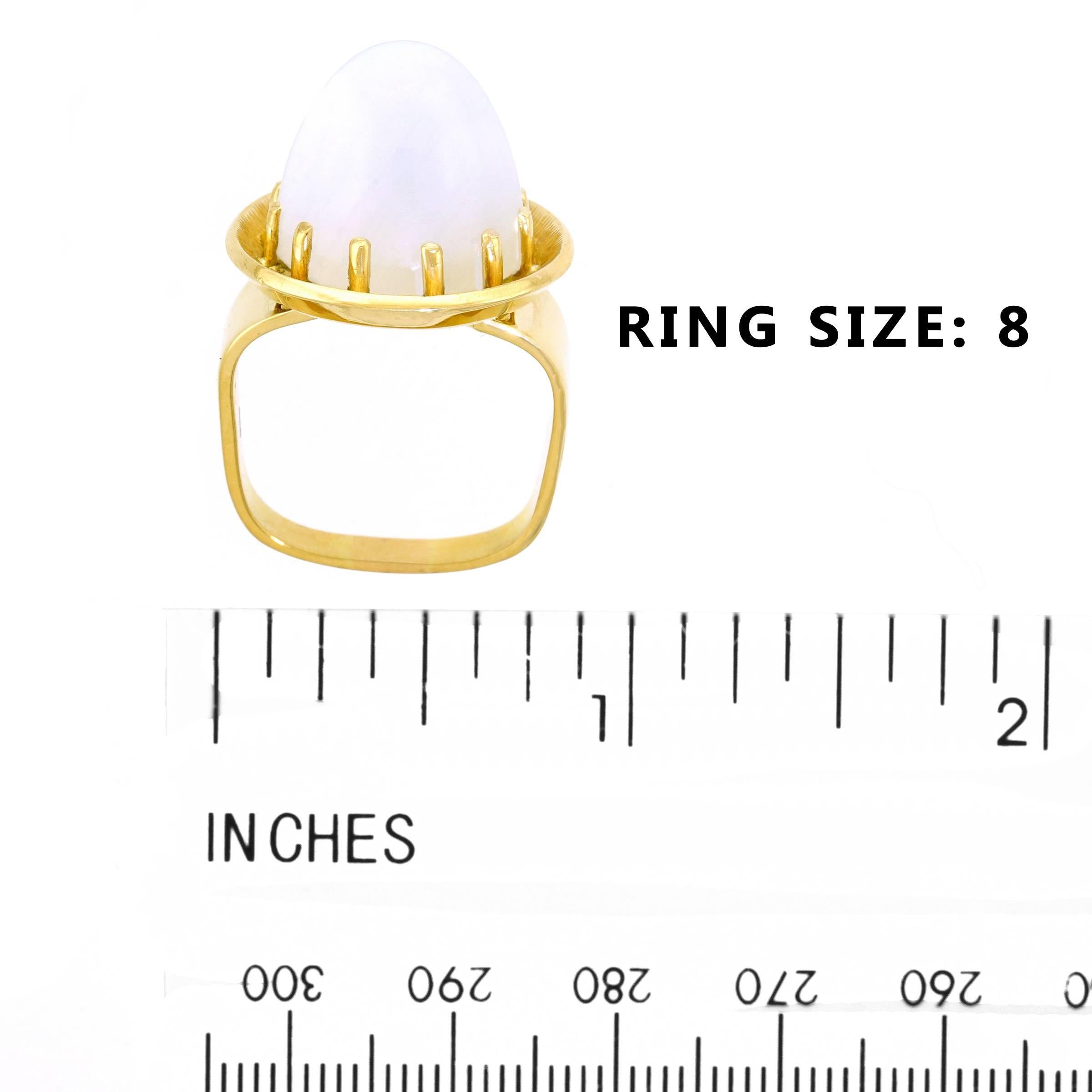 Modernist 22.5 carat Moonstone Set Gold Ring 2