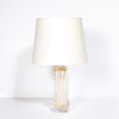 Lampade da tavolo in vetro di Murano con pagliuzze d’oro a 24 carati in stile modernista, firmate Vittorio Rigattieri