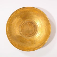 Modernist 24kt Gold Leaf Center Plate Signed Rondier by Lorin Marsh