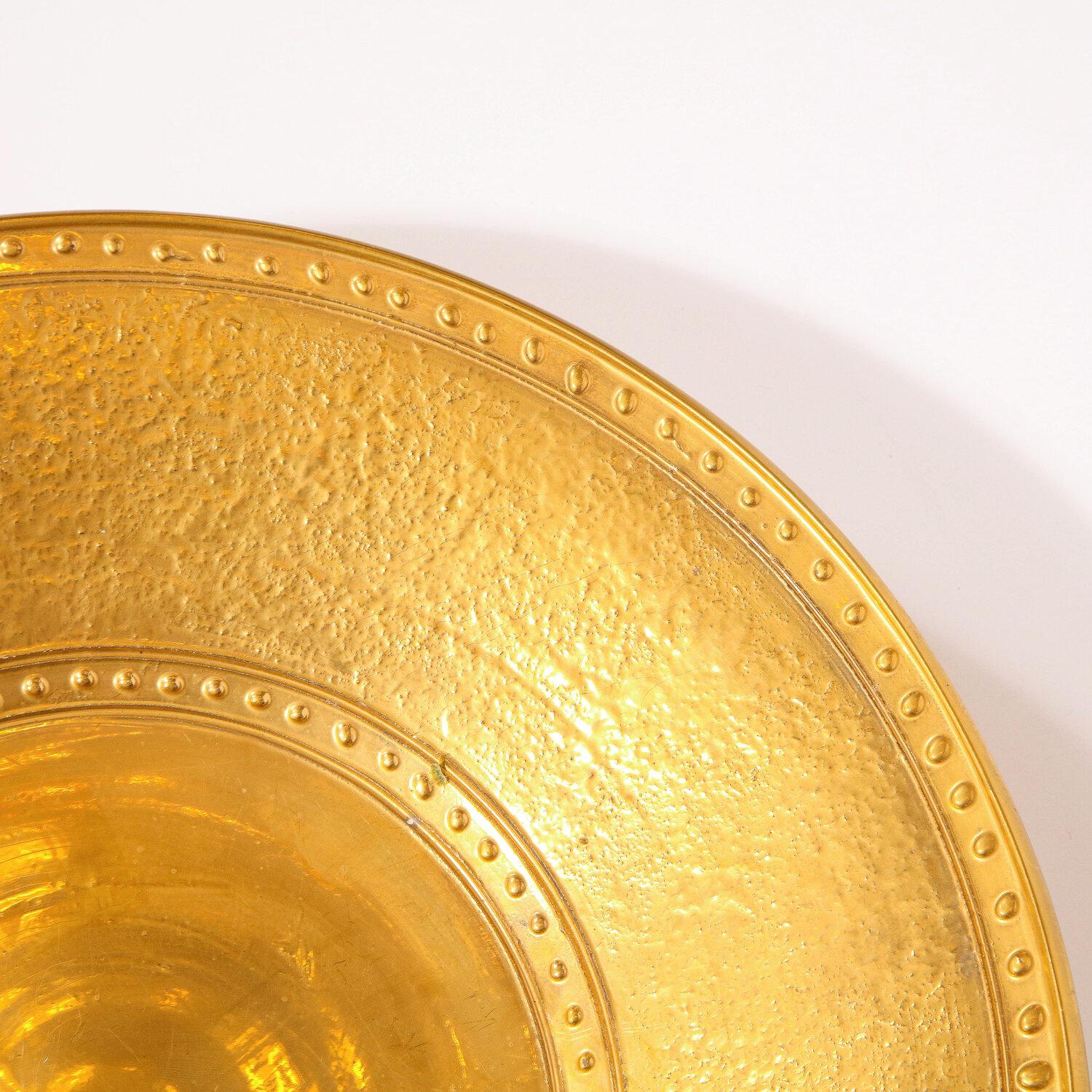 Ceramic Modernist 24kt Gold Leaf Center Plate Signed Rondier by Lorin Marsh