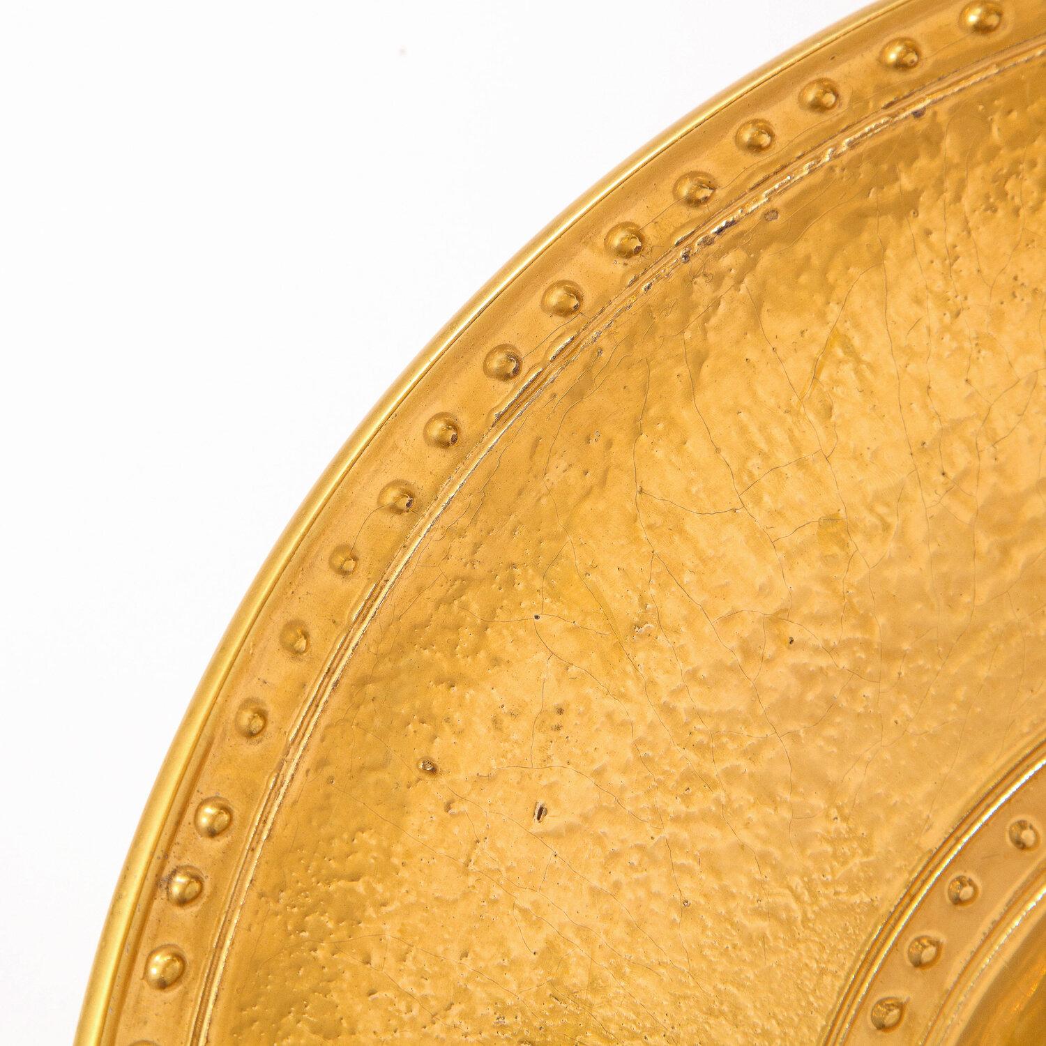 Modernist 24kt Gold Leaf Center Plate Signed Rondier by Lorin Marsh 3