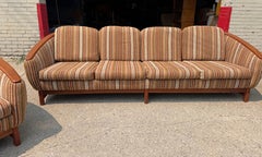Modernist 3- Piece Suite Sofa / love-seat/ chair by R.Huber , original fabric