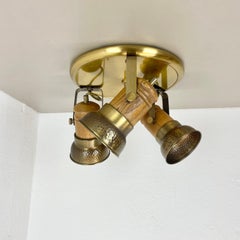 Lámpara de techo empotrable modernista de 3 puntos de latón y roble de TEMDE Lights, Alemania