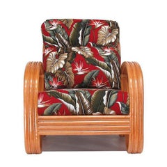 Modernist 3-Strand 3/4 Pretzel "Kauai" Rattan Lounge Chair