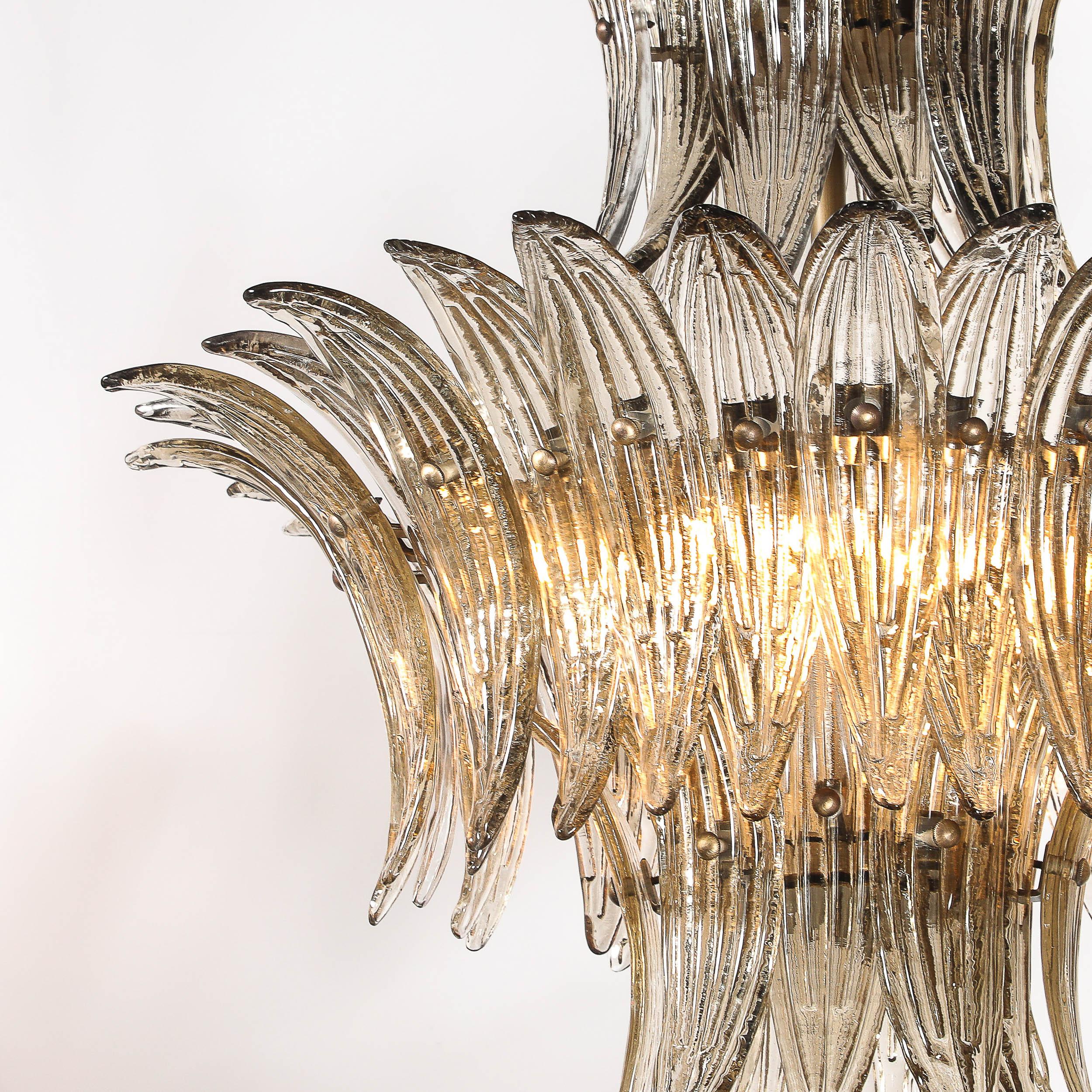 XXIe siècle et contemporain Lustre moderniste à 3 niveaux 