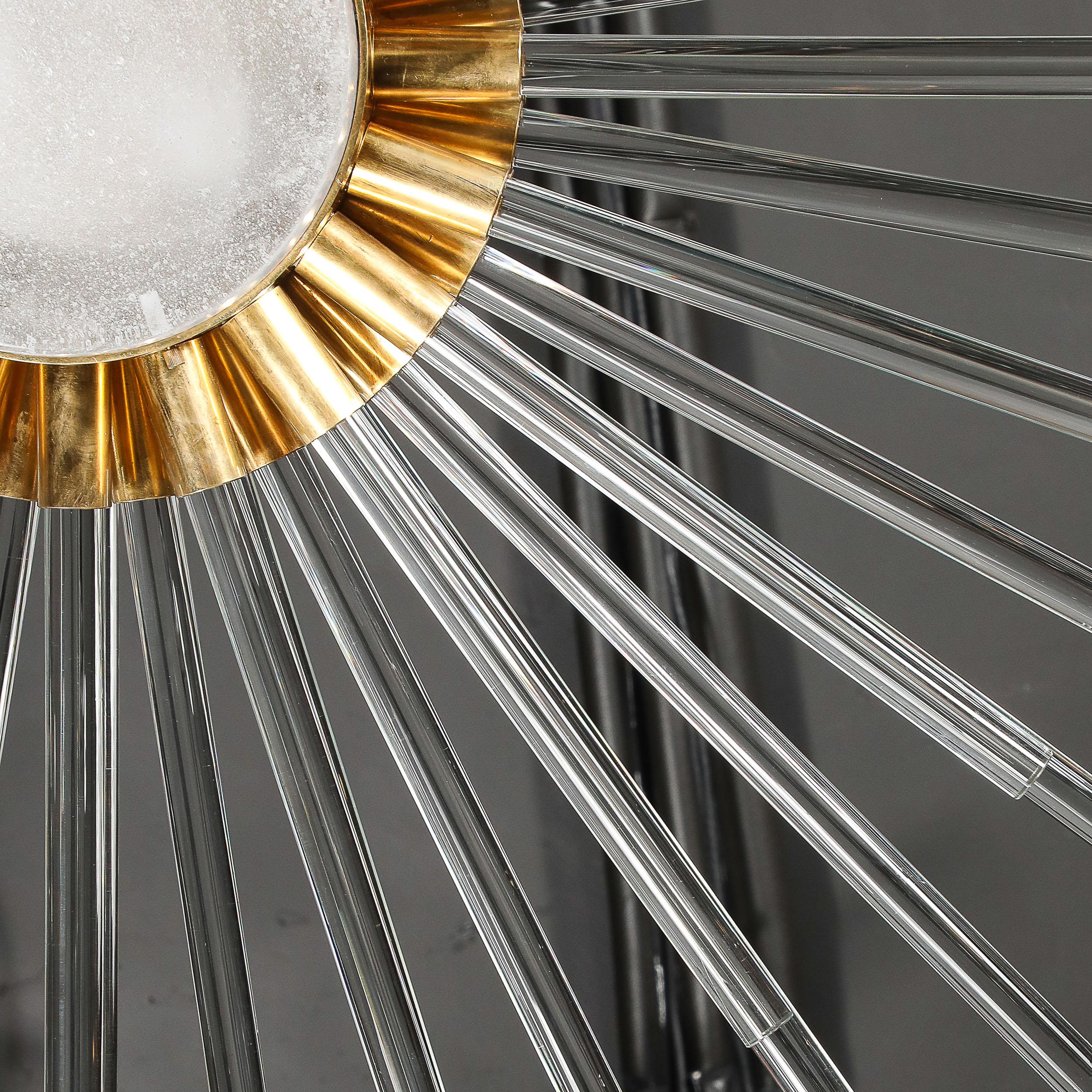 Lustre moderne Sputnik à 3 niveaux en verre de Murano soufflé à la main et à tige en laiton en vente 13