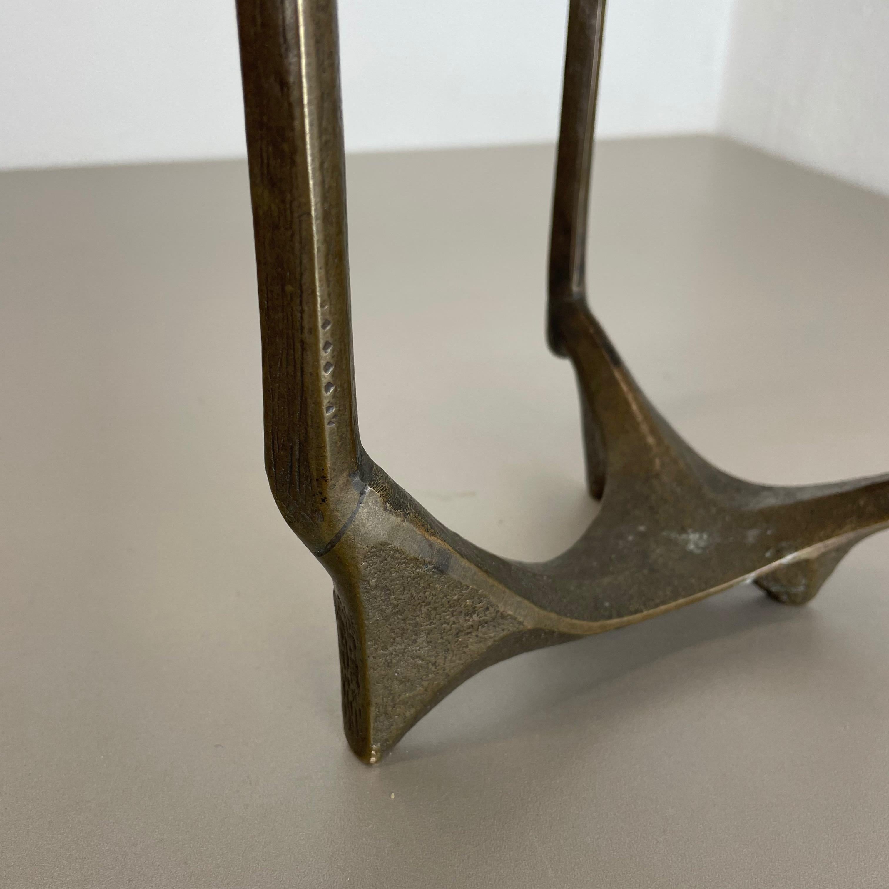 Modernist Sculptural Brutalist Bronze Metal Candleholder, France, 1970s For Sale 5