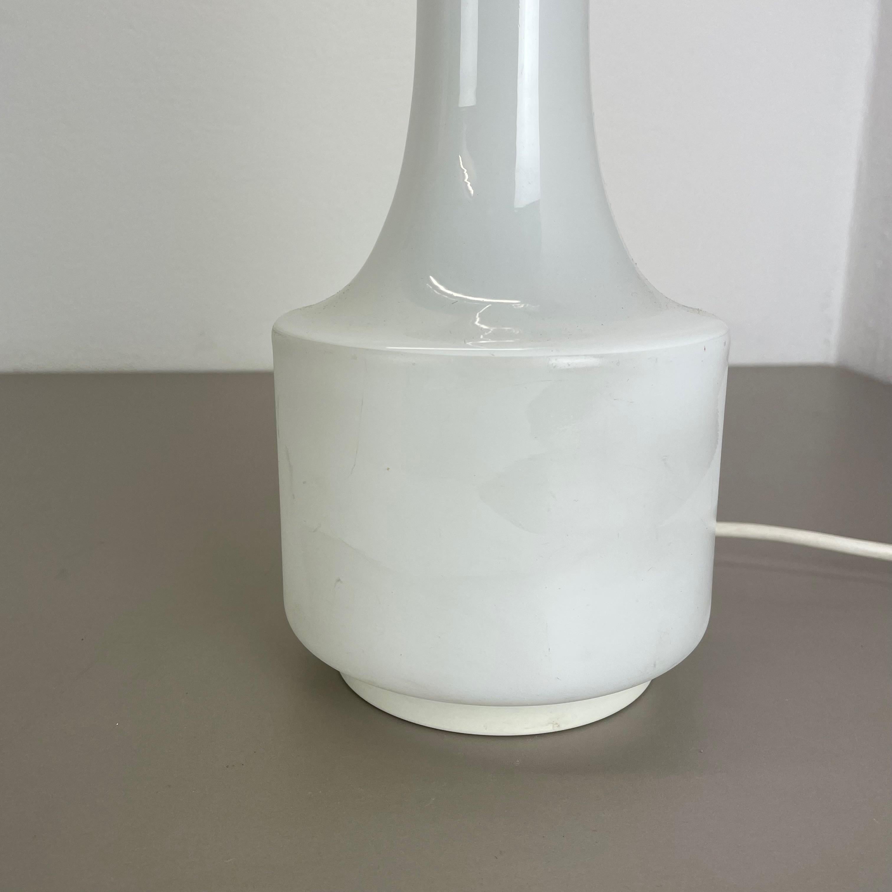 Metal Modernist White Satin Glass Table Light Base by Doria Lights, 1970s, Germany For Sale
