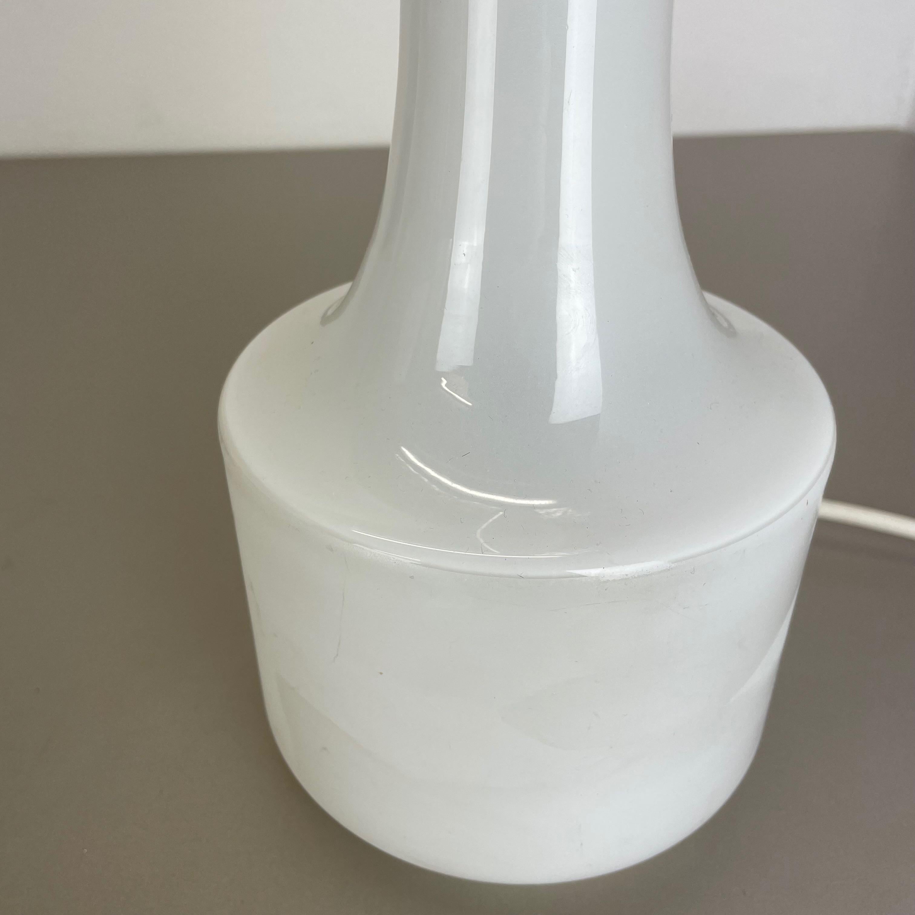 Modernist White Satin Glass Table Light Base by Doria Lights, 1970s, Germany For Sale 1