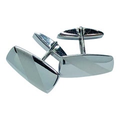 Modernist 9 Carat White Gold Cuff Links