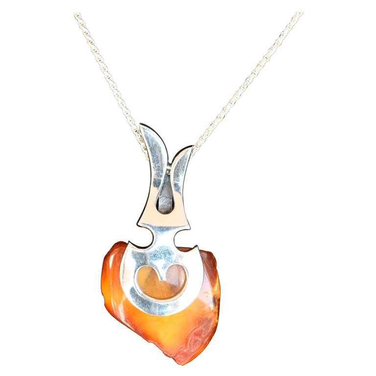 Collana Ambra baltica e argento - Sassi