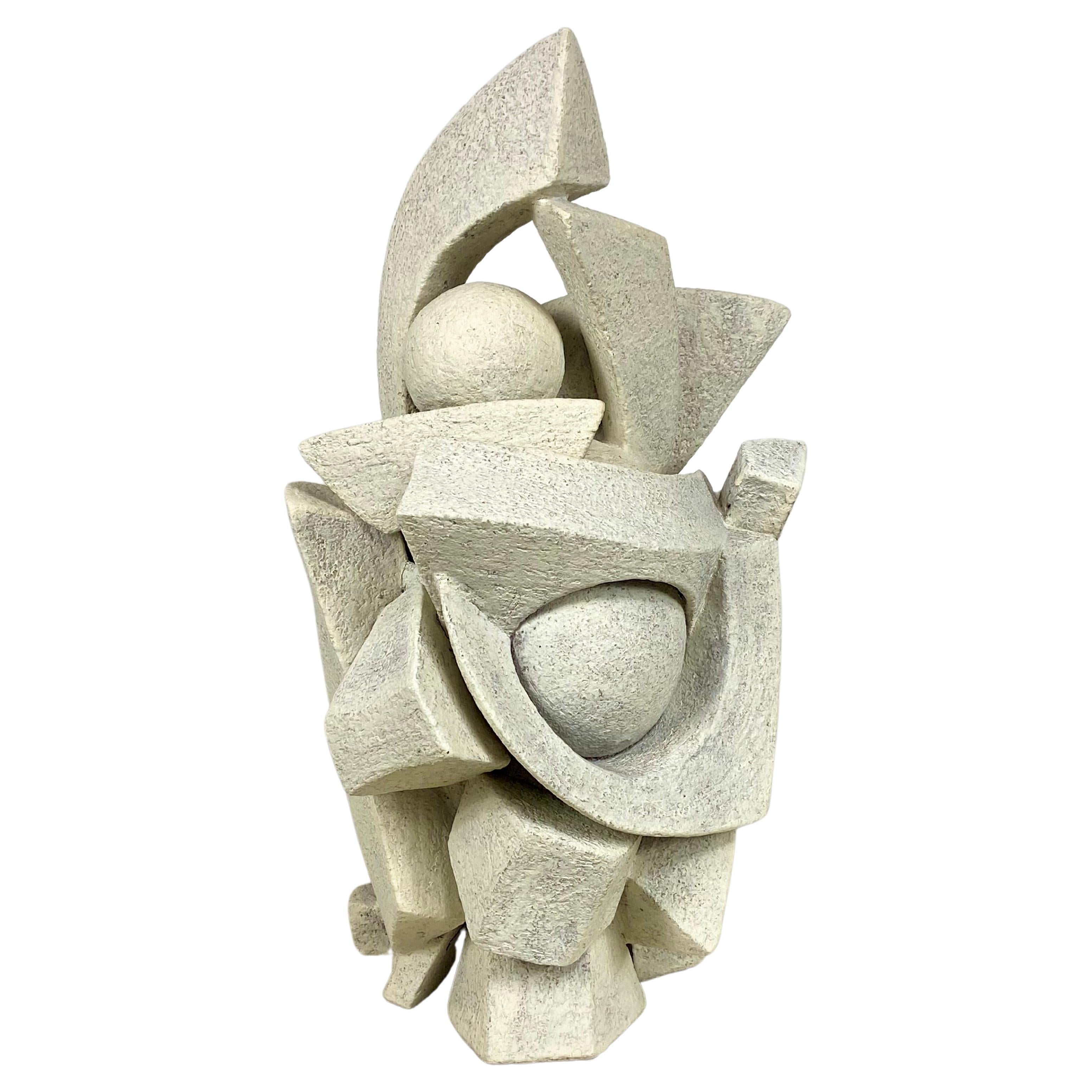 Modernist Abstract Ceramic Sculpture by Titia Estes For Sale