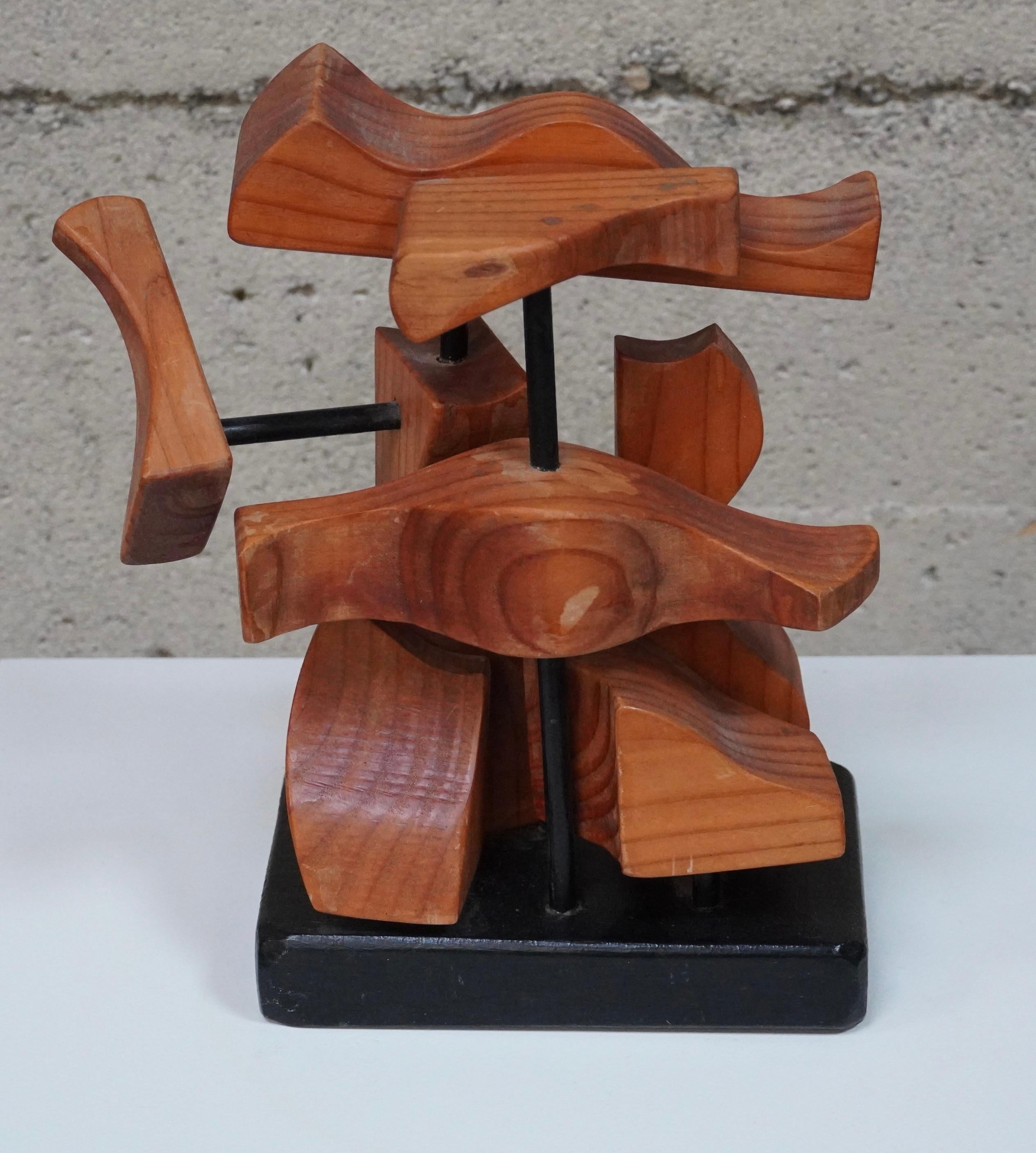 Mid-Century Modern Modernist Abstract / Constructivist Wooden Sculpture For Sale