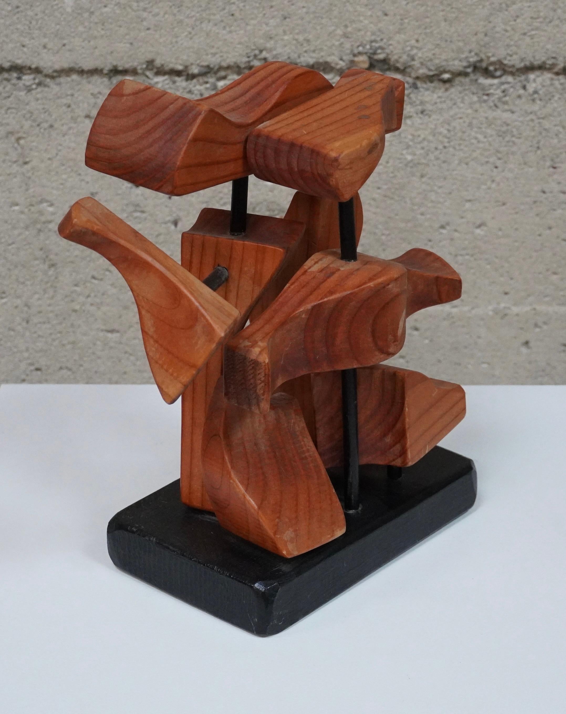 American Modernist Abstract / Constructivist Wooden Sculpture For Sale