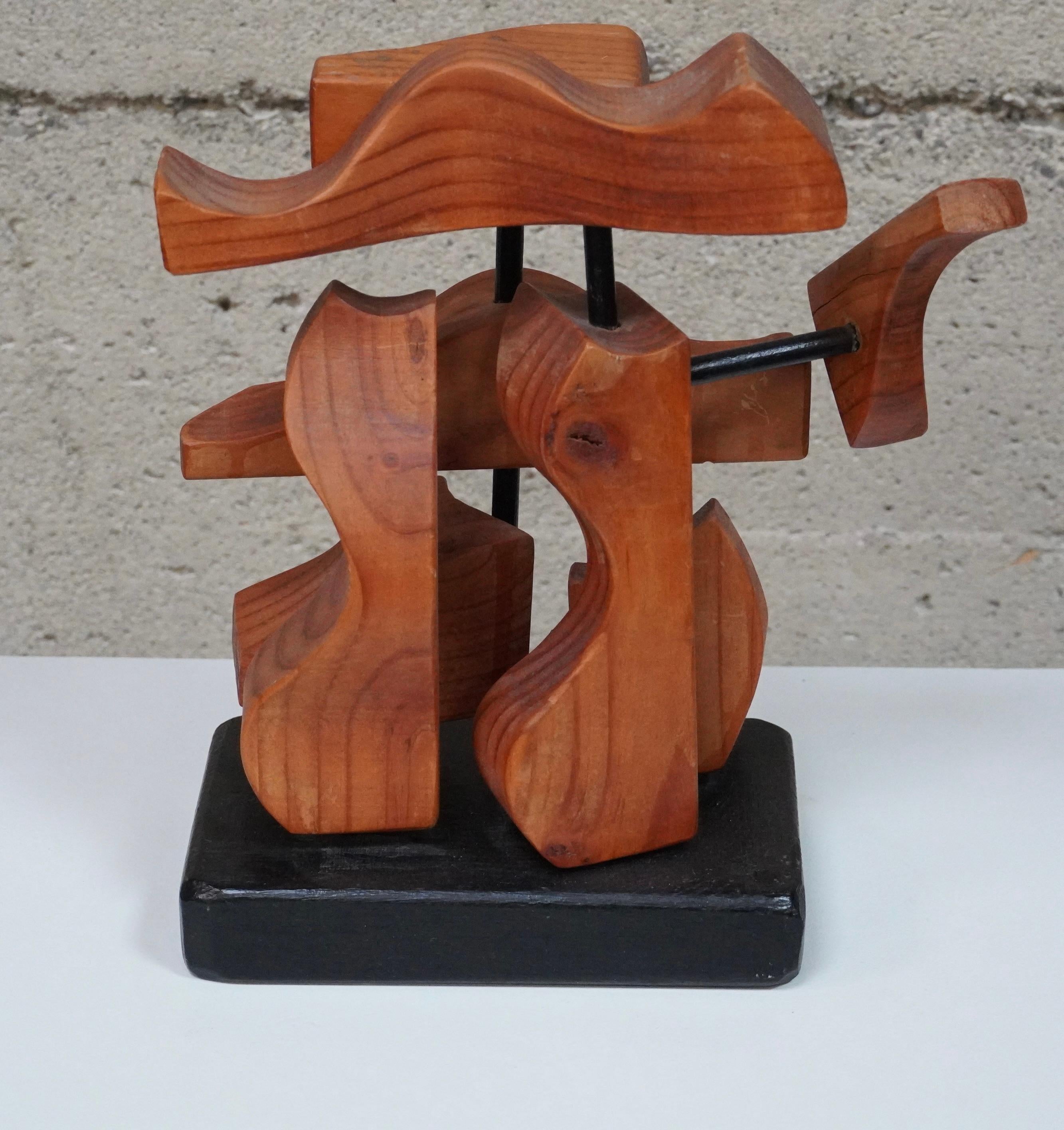 Modernist Abstract / Constructivist Wooden Sculpture In Good Condition For Sale In Oakland, CA