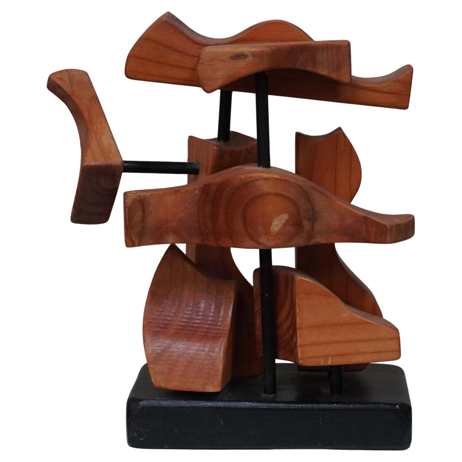 Modernist Abstract / Constructivist Wooden Sculpture For Sale
