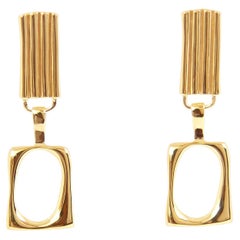 Modernist Abstract Drop Earrings, 18 Carat Gold Plated 