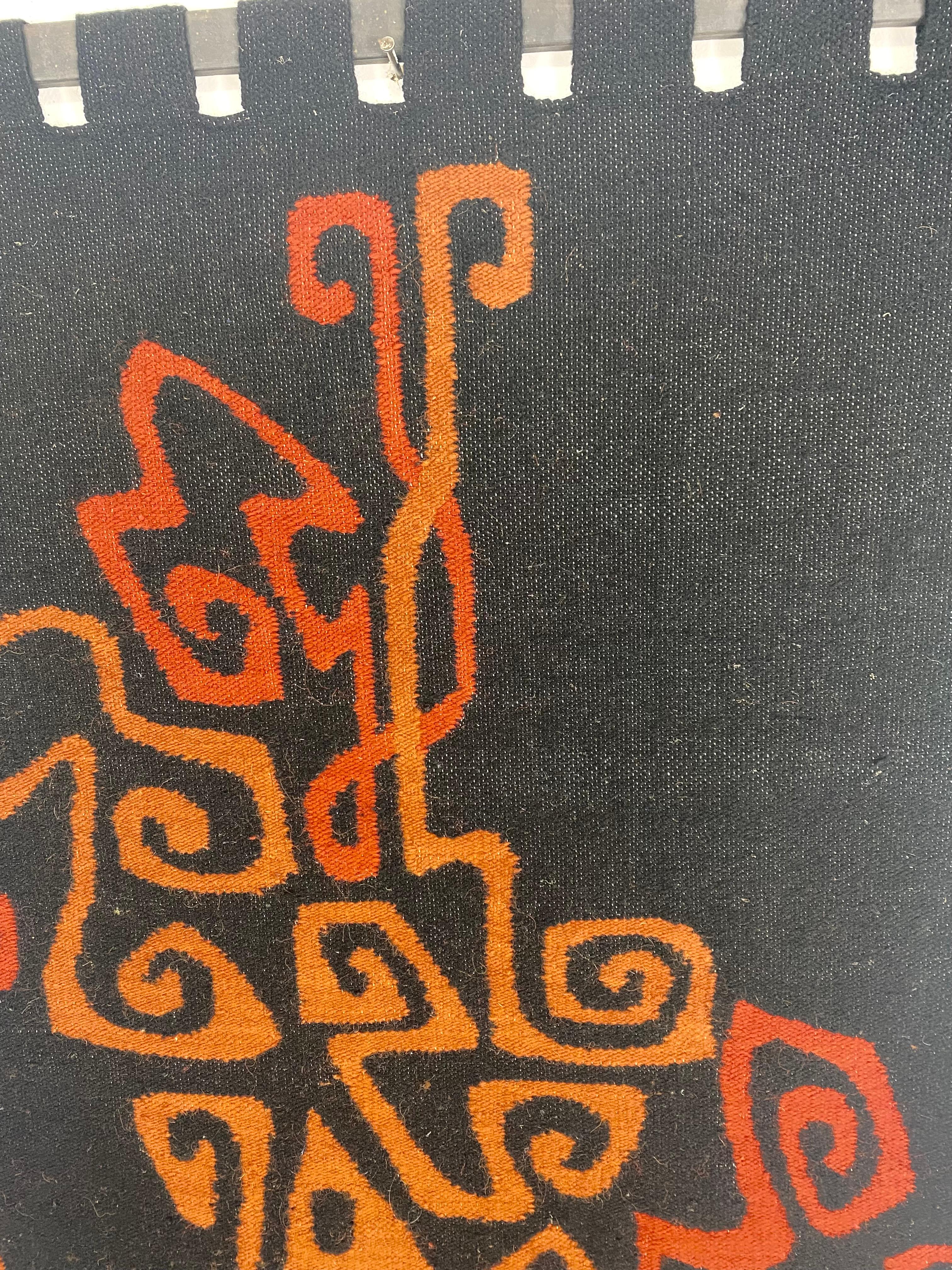 Tapiz ecuatoriano abstracto modernista / Tapiz de pared diseñado por Olga Fisch Lana en venta
