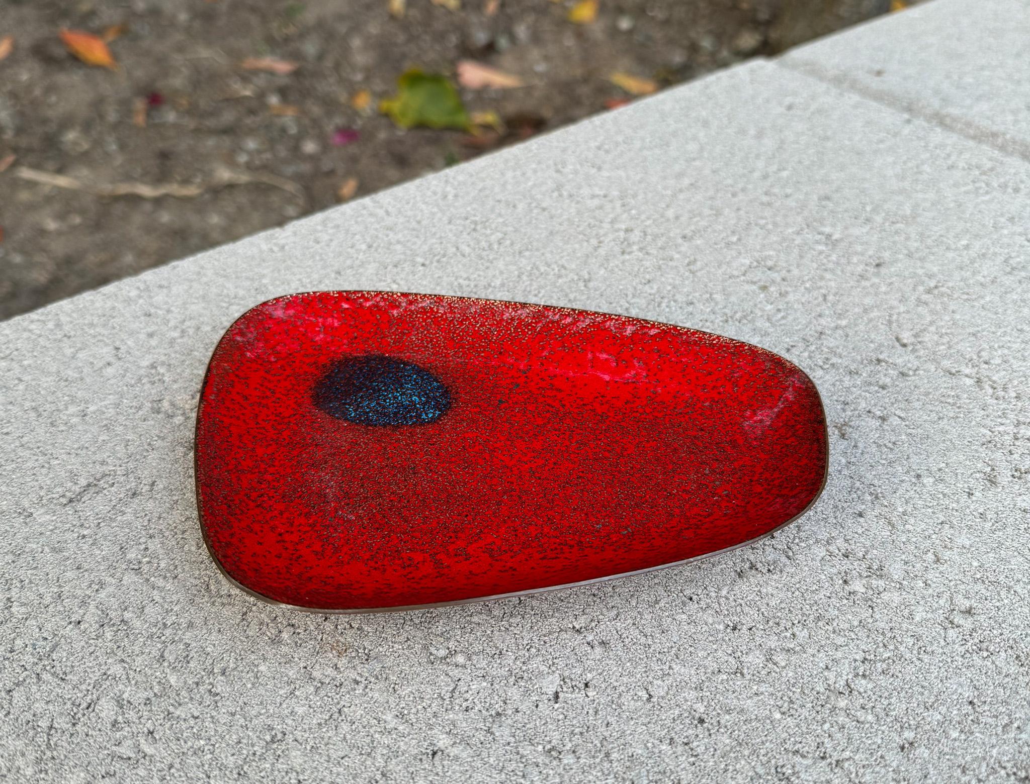 Modernist Abstract Enamel on Copper Tray, c.1960 3