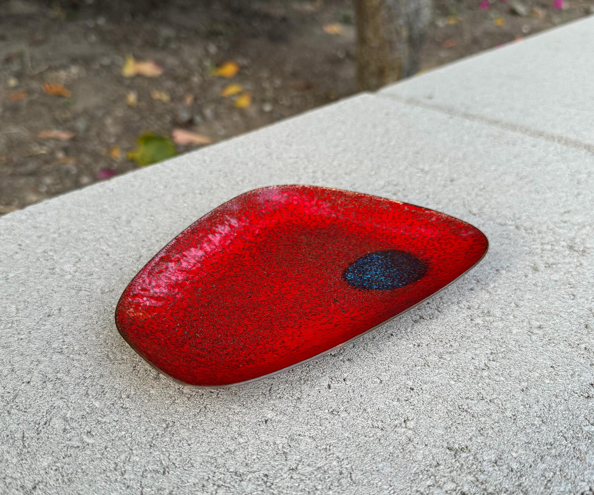 Modernist Abstract Enamel on Copper Tray, c.1960 7