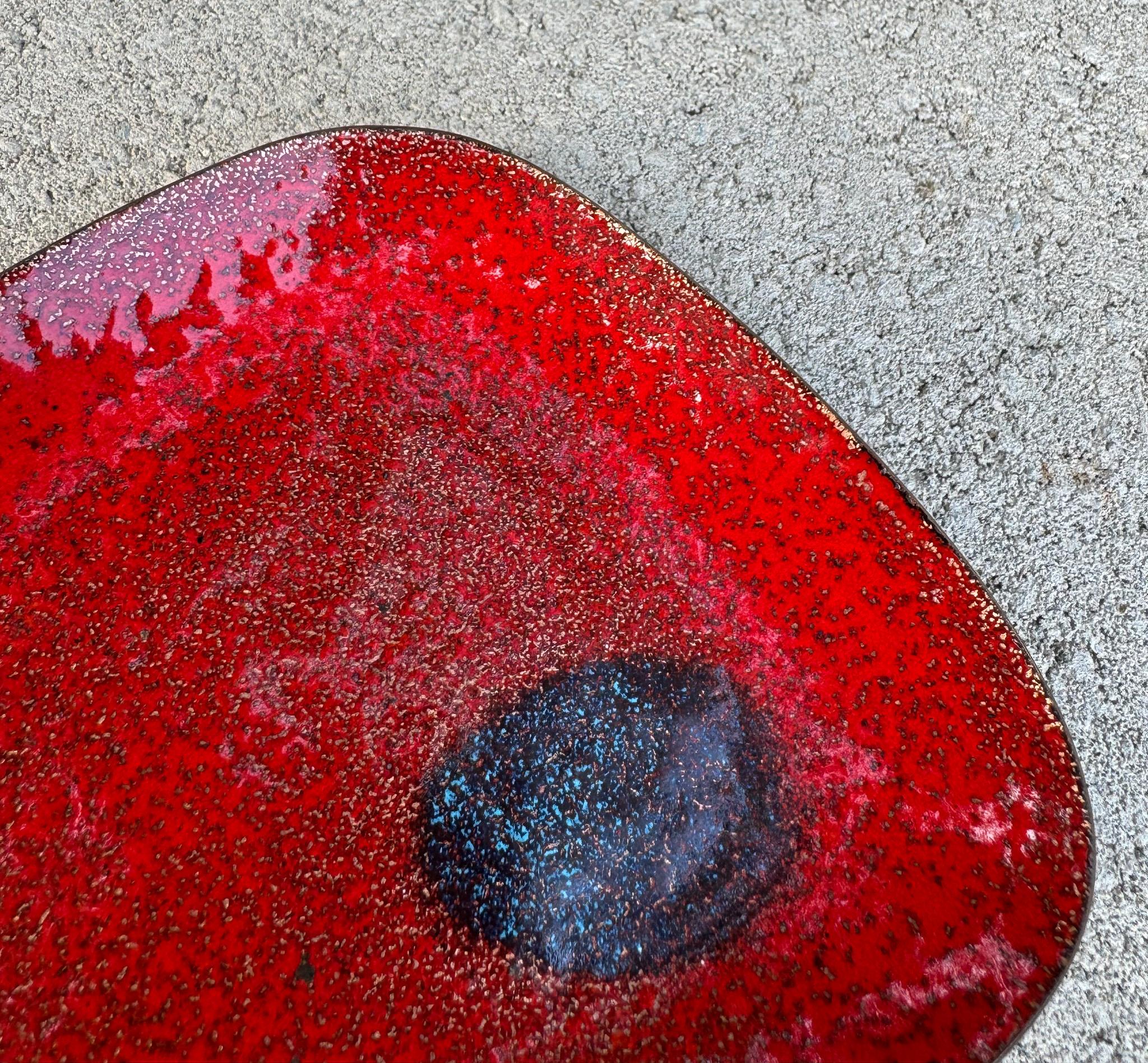 Modernist Abstract Enamel on Copper Tray, c.1960 9