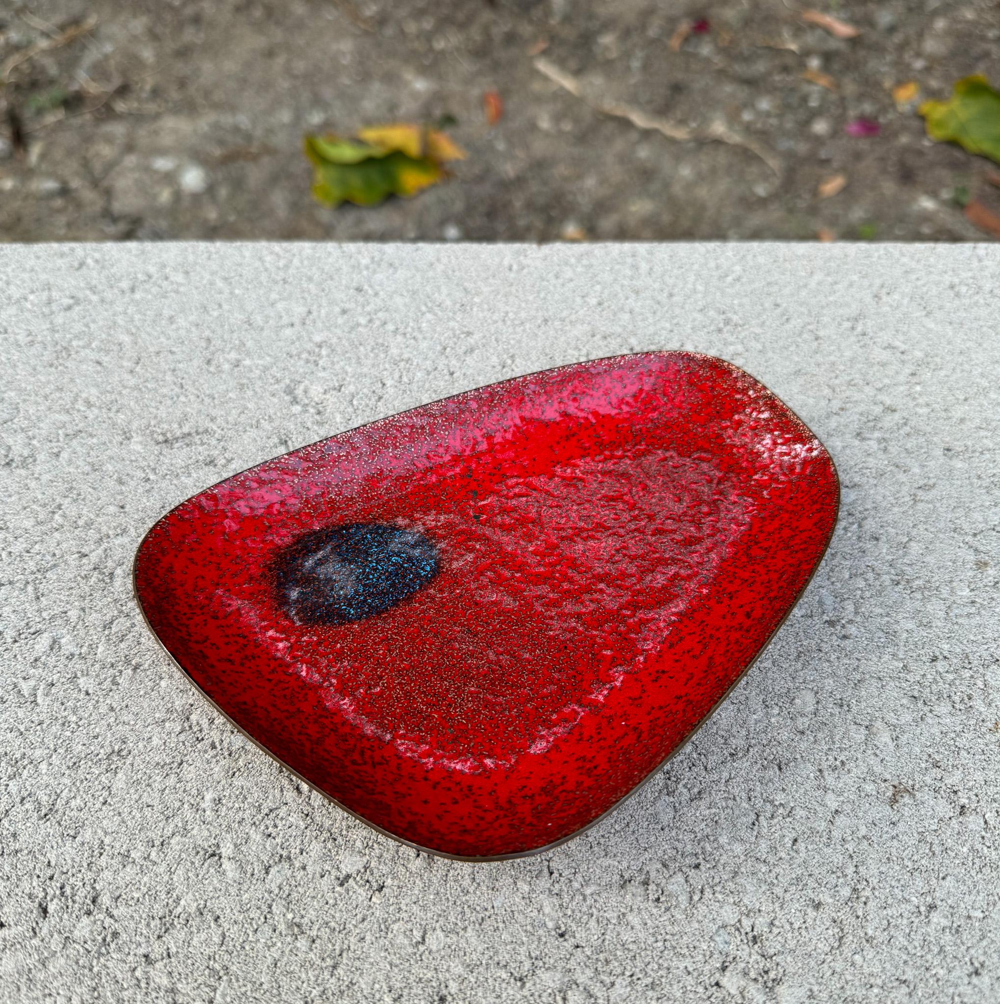 20th Century Modernist Abstract Enamel on Copper Tray, c.1960