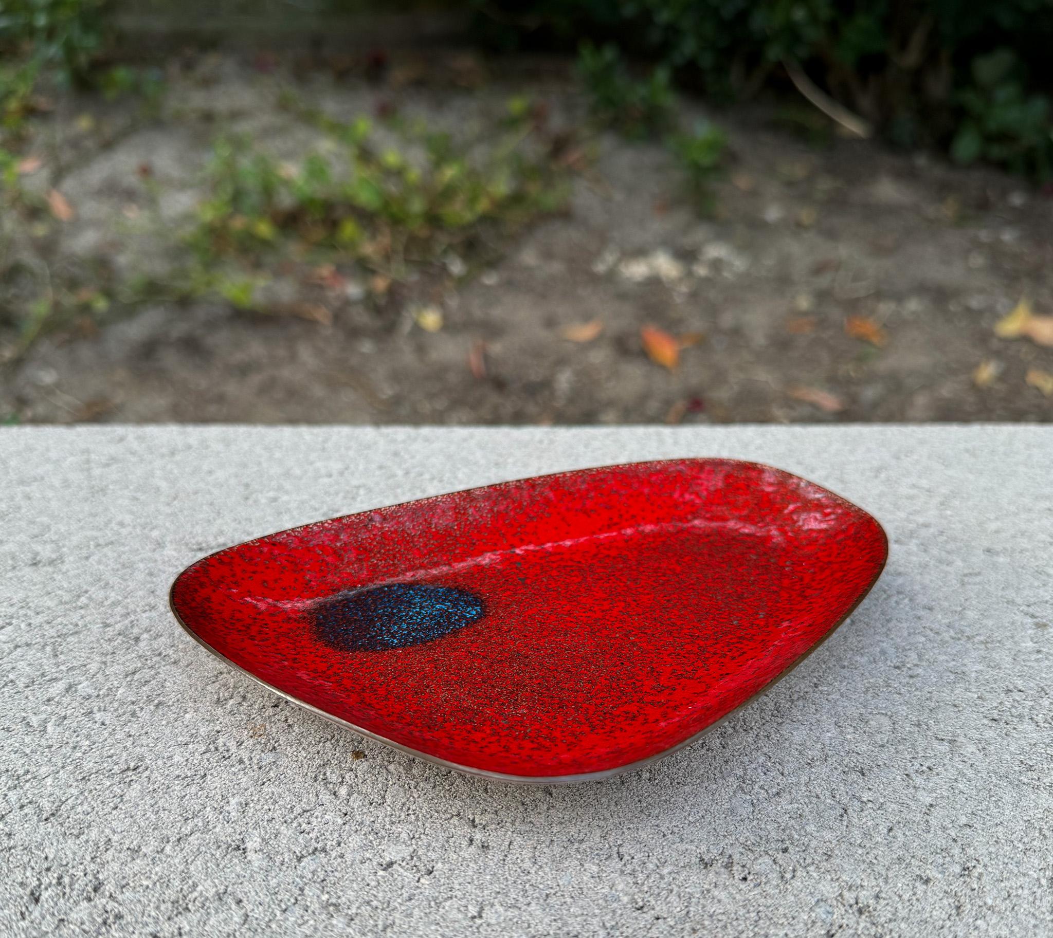 Modernist Abstract Enamel on Copper Tray, c.1960 1