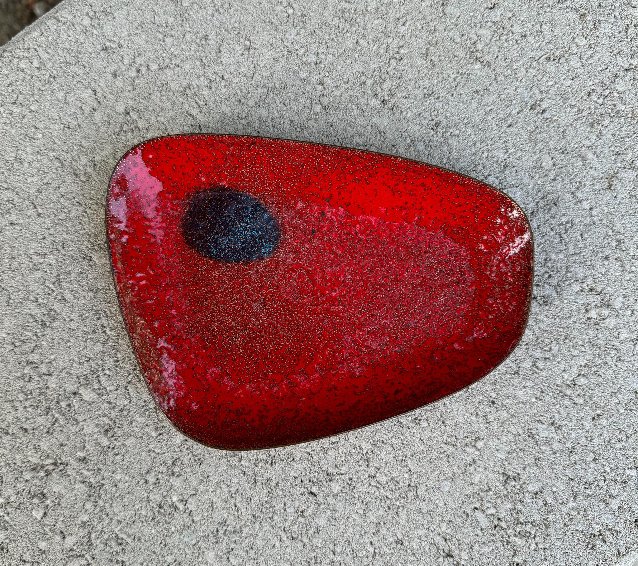 Modernist Abstract Enamel on Copper Tray, c.1960 2